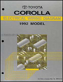 1992 Toyota Corolla Wiring Diagram Manual Original