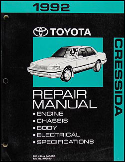 1992 Toyota Cressida Repair Manual Original 