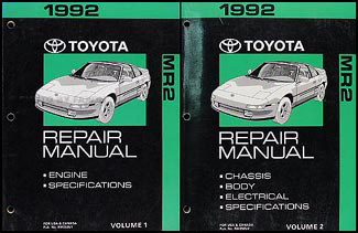 1992 Toyota MR2 Repair Manual Original 2 Volume Set 