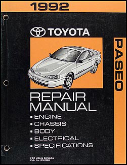 1992 Toyota Paseo Repair Manual Original