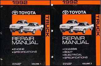 1992 Toyota Truck Repair Manual 2 Vol. Set Original