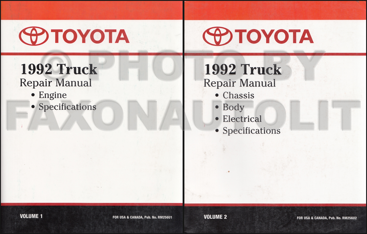 1992 Toyota Truck Repair Manual 2 Vol. Set Original