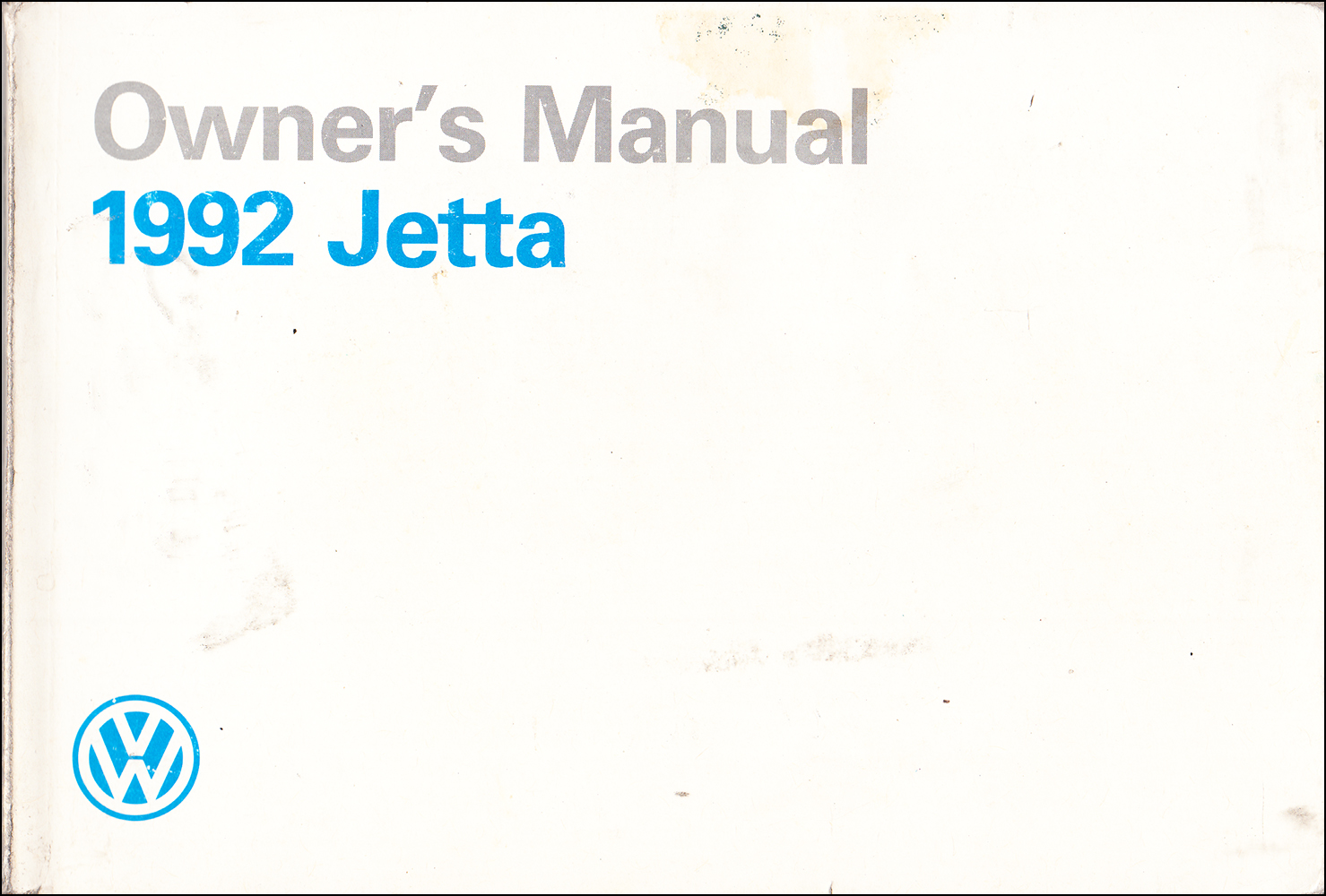 1992 Volkswagen Jetta Owner's Manual Original