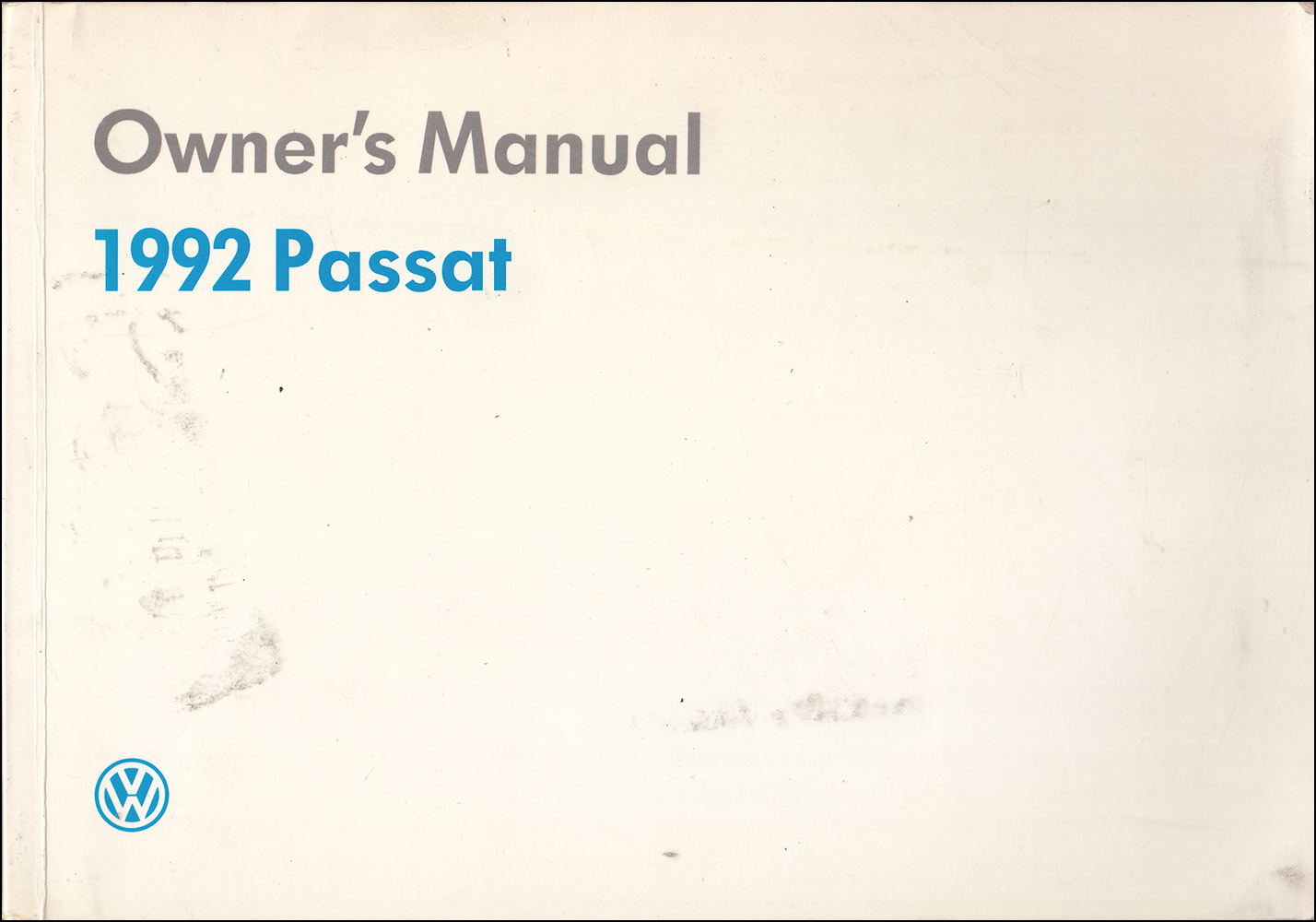 1992 Volkswagen Passat Owner's Manual Original