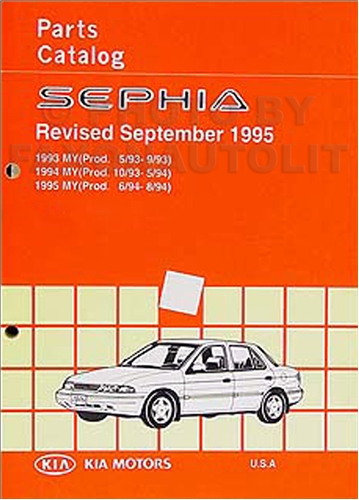 1993-1995 Kia Sephia Parts Book Original