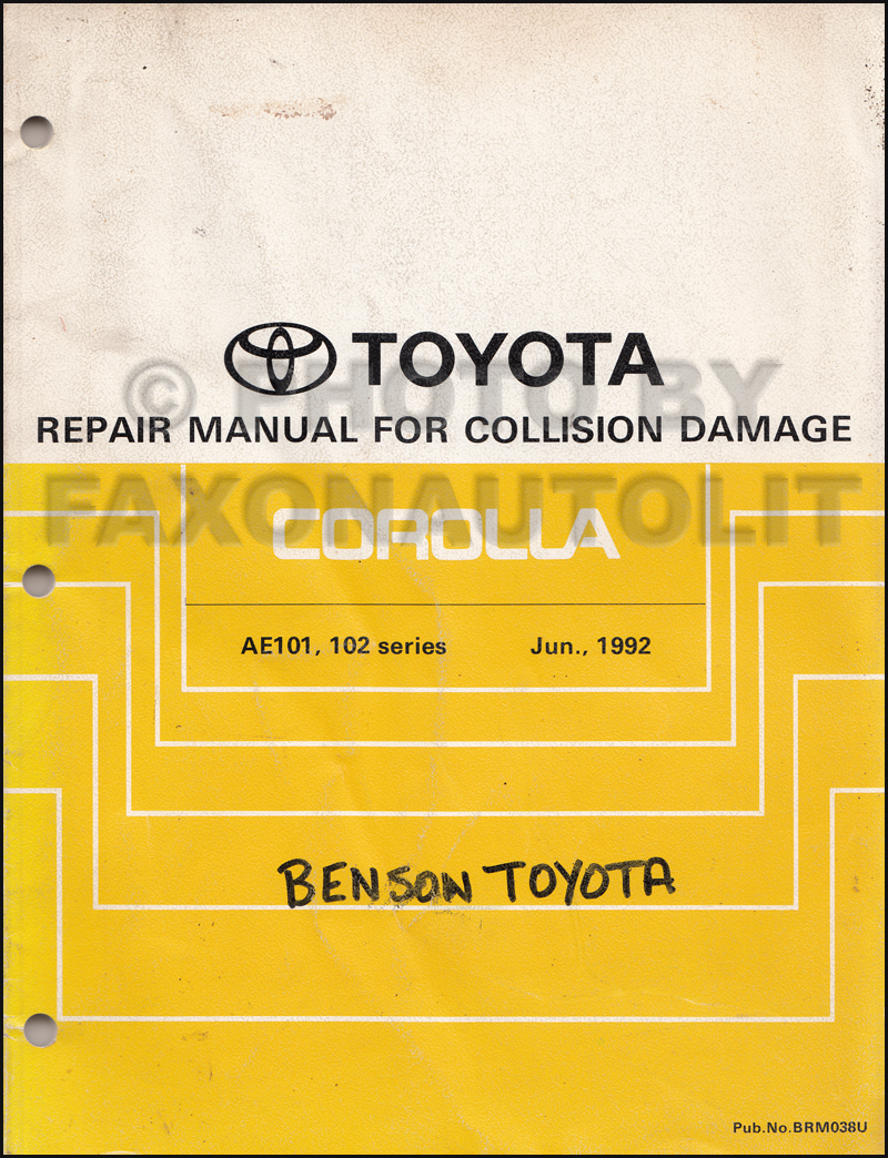 Workshop Manual Toyota Corolla electrical wiring diagram supplement Stand 1995
