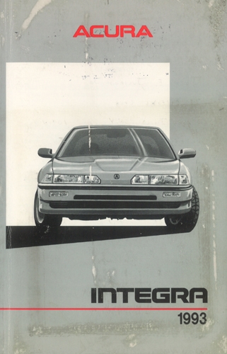 1993 Acura Integra 3 Door Owners Manual Factory Original