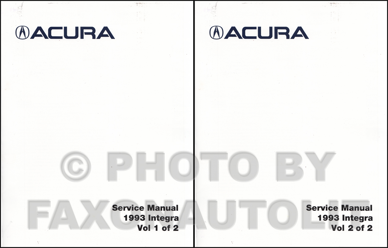 1993 Acura Integra Repair Manual Original 