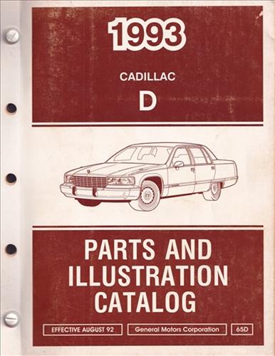 1993 Cadillac Fleetwood RWD and Brougham Parts Book Original