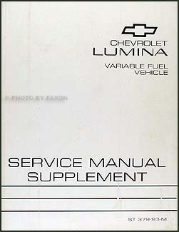1993 Chevy Lumina Car Variable Fuel (ethanol) Repair Shop Manual Supplement