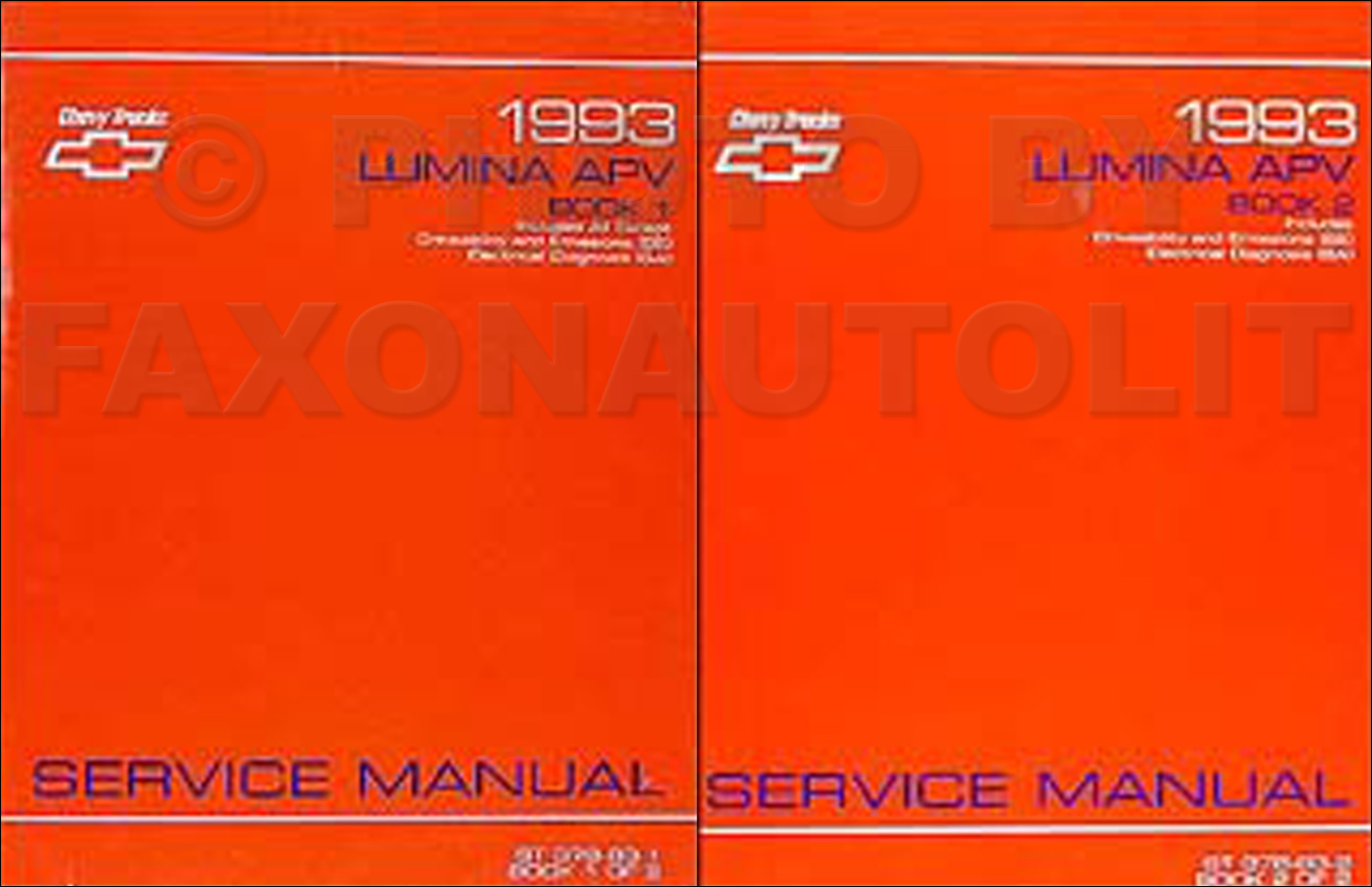 1993 Chevy Lumina APV Minivan Repair Manual Original 2 Vol Set