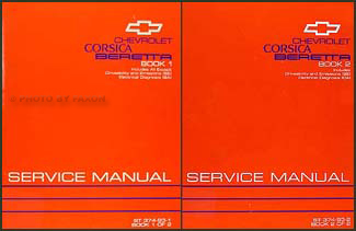 1993 Chevy Corsica & Beretta Repair Manual Original 2 Volume Set