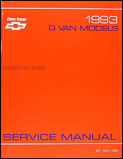 1993 Chevrolet G Van Repair Manual Original 