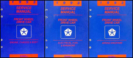 1993 MoPar FWD Car Shop Manual 3 Vol Set