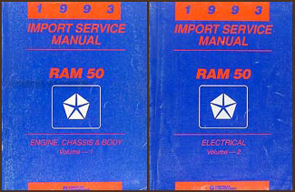 1993 Dodge Ram 50 Truck Shop Manual Original 2 Volume Set 
