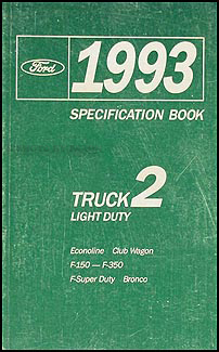 1993 Ford Pickup and Van Service Specifications Book Original