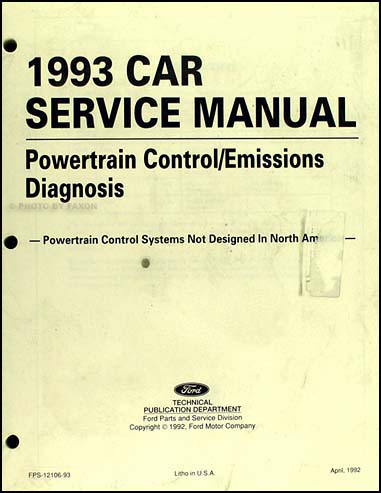 1993 Probe Festiva Escort Tracer Capri Engine Diagnosis Manual