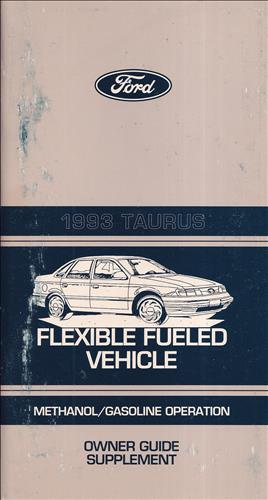 1993 Ford Taurus Flex Fuel Owner's Manual Supplement Original