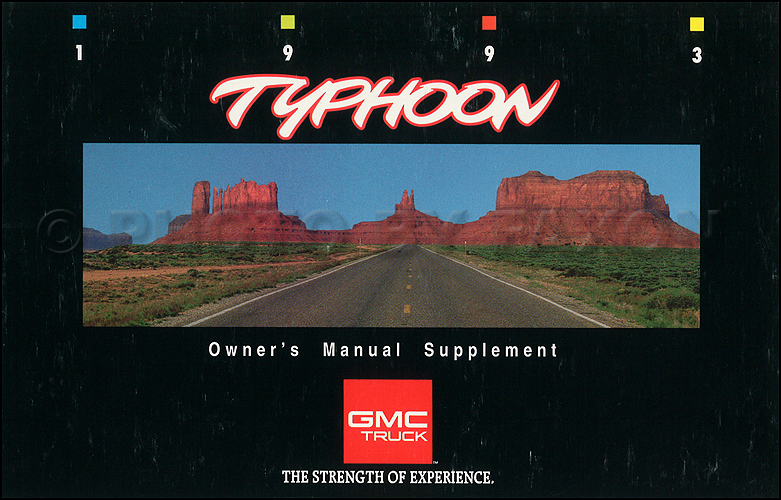 1993 GMC Typhoon Owner's Manual Package