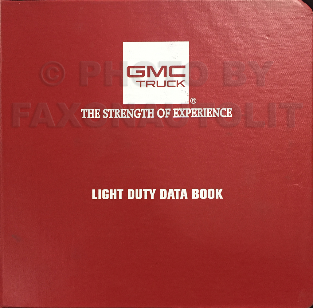 1993 GMC Light Duty Data Book Original