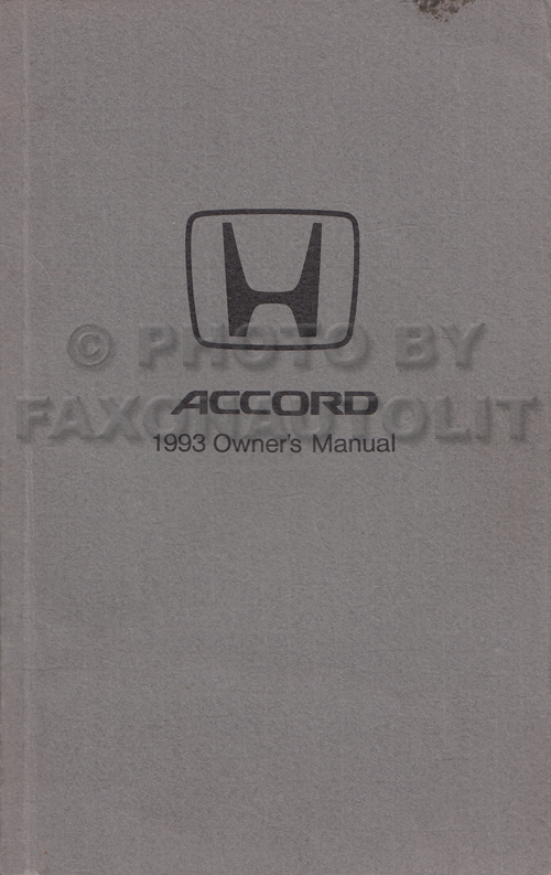 1993 Honda Accord 4 Door Sedan Owner's Manual Original