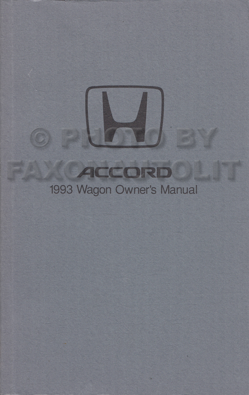 1993 Honda Accord Wagon Owner's Manual Original