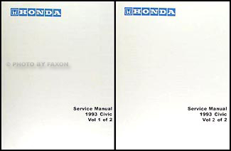1993 Honda Civic Repair Manual 2 Vol. Set