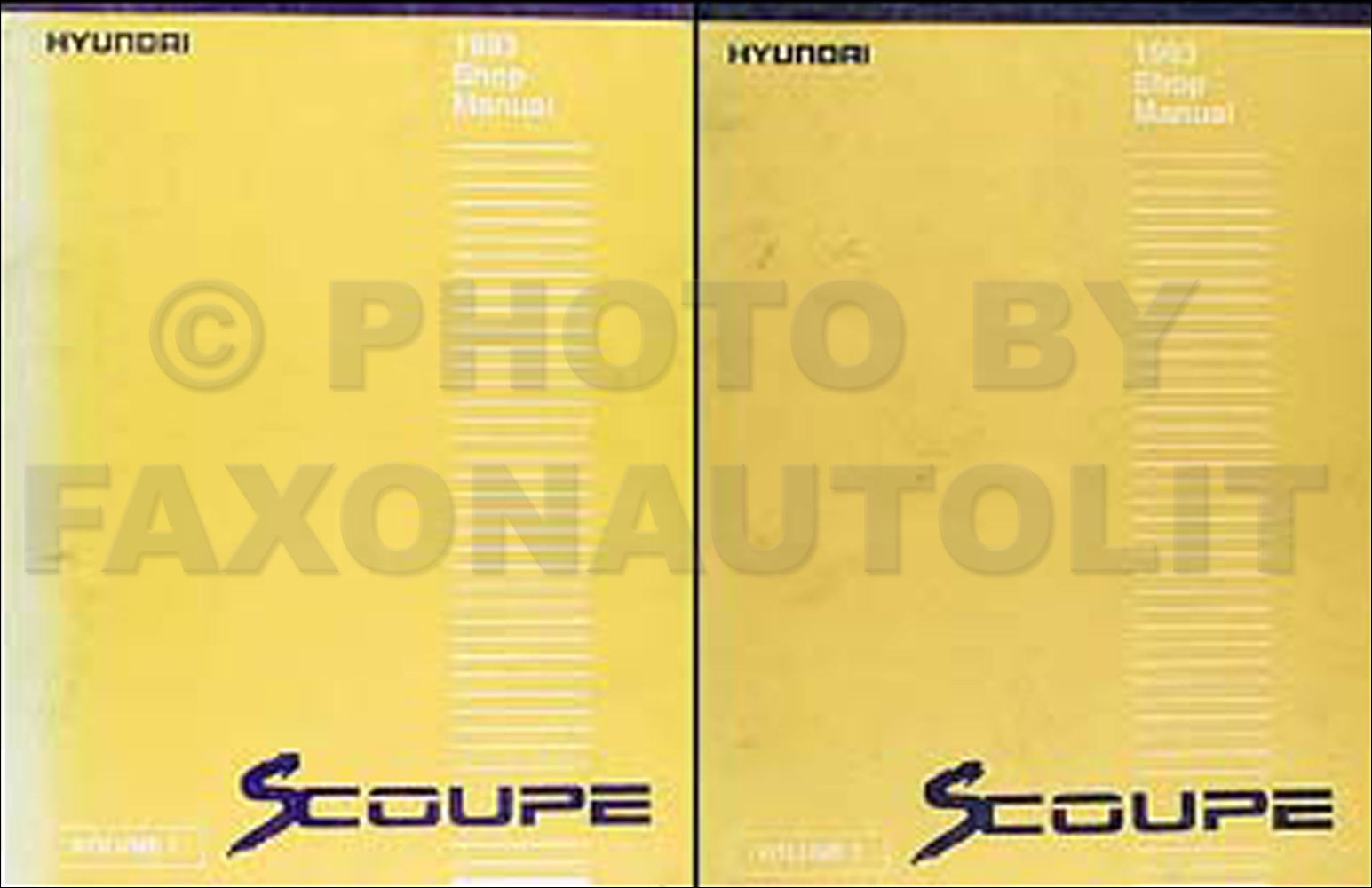1993 Hyundai Scoupe Shop Manual Original 2 Volume Set 