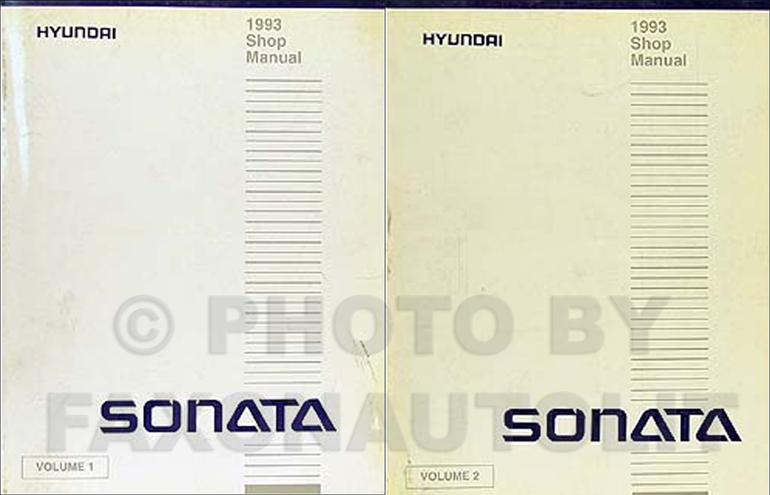 1993 Hyundai Sonata Shop Manual Original 2 Volume Set