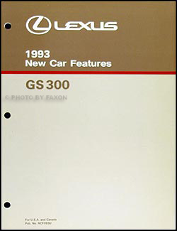1993 Lexus GS 300 Features Manual Original