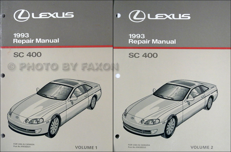 1993 Lexus SC 400 Repair Shop Manual Original 2 Volume Set
