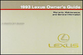 1993 Lexus Warranty, Maintenance Record, and General Information