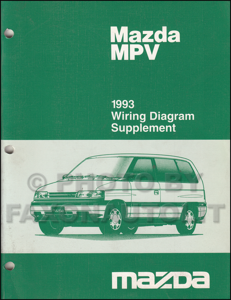 1993 Mazda MPV Wiring Diagram Manual Original for vans with Air Bag