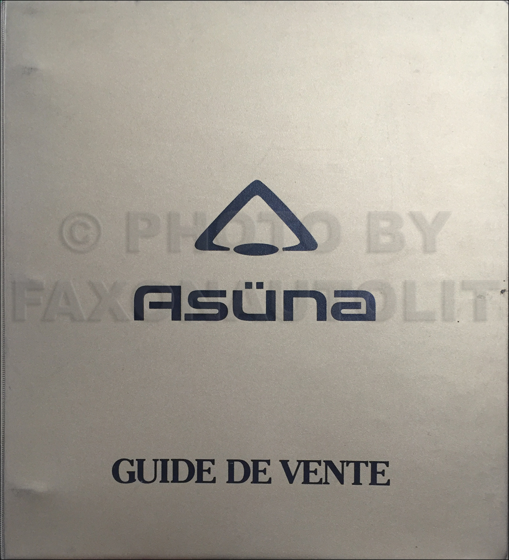 1993 Asuna Data Book Dealer Album Original FRENCH CANADIAN
