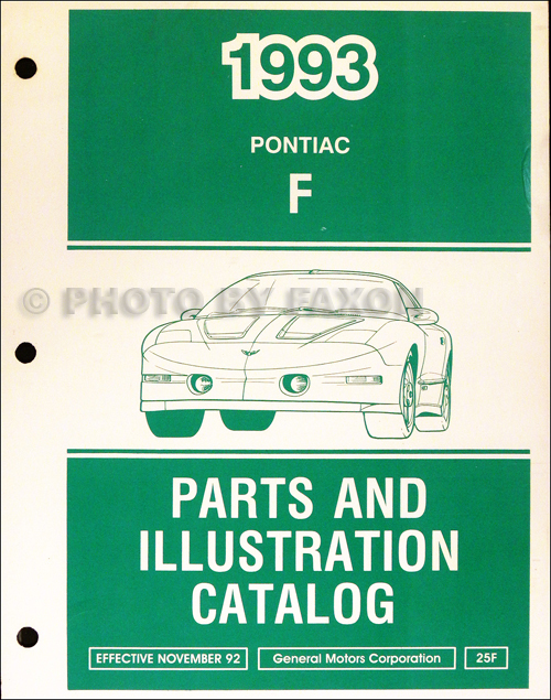 1993 Pontiac Firebird and Trans Am Parts Book Original