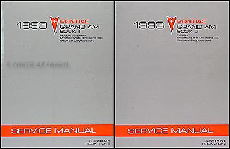 1993 Pontiac Grand Am Repair Manual Original 2 Volume Set