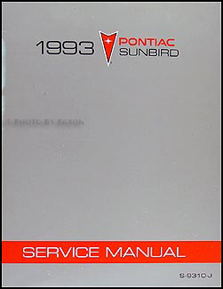 1993 Pontiac Sunbird Repair Manual Original 