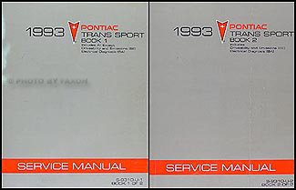 1993 Pontiac Trans Sport Van Repair Manual Original 2 Volume Set 