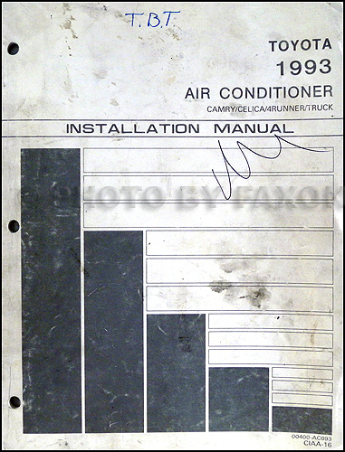 1993 Toyota Camry/Celica/4Runner/Truck A/C Installation Manual Original