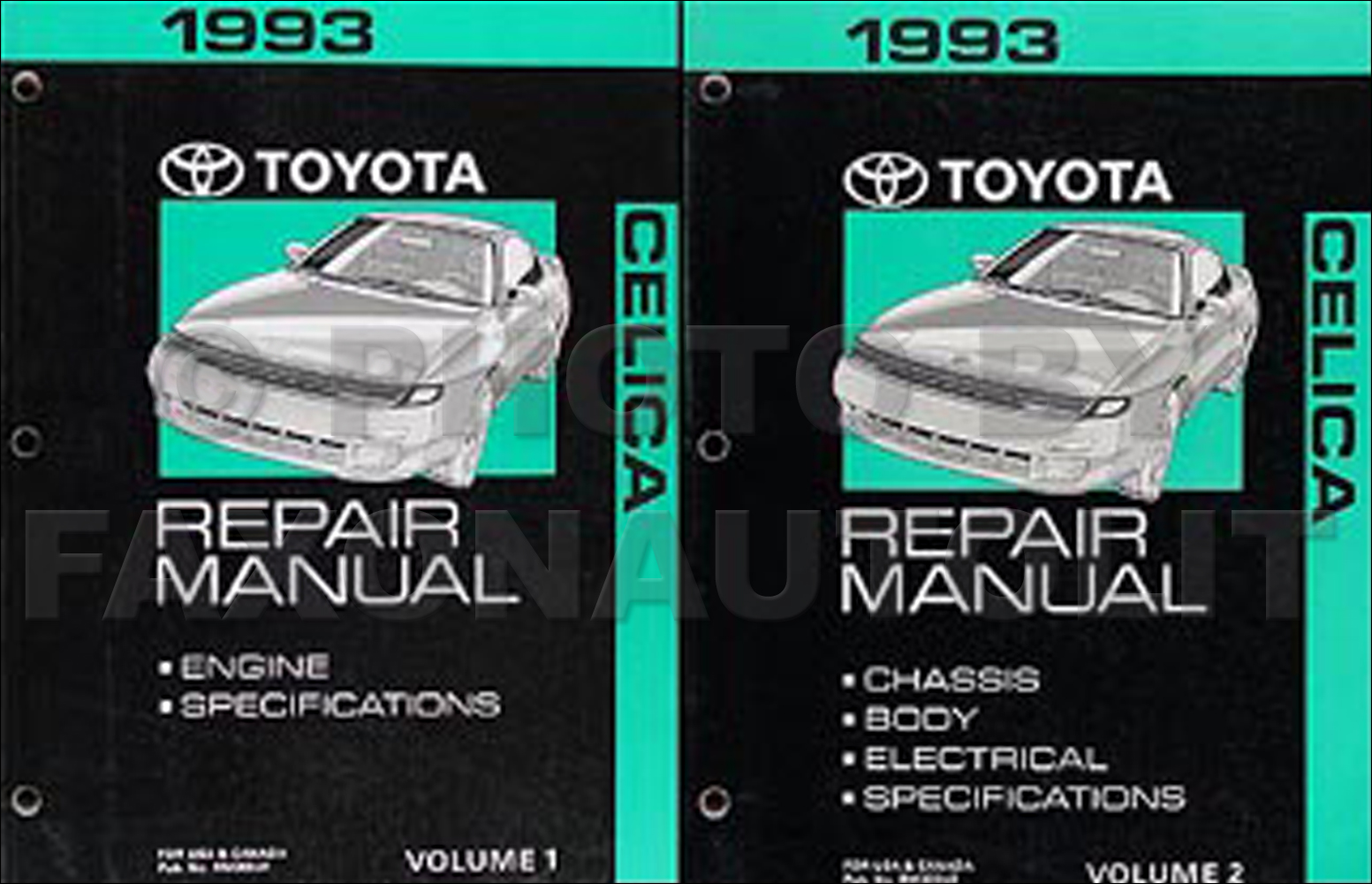 1993 Toyota Celica Repair Manual Original 2 Volume Set 