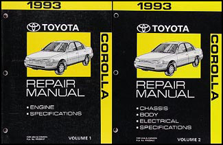 1993 Toyota Corolla Repair Manual Set Original