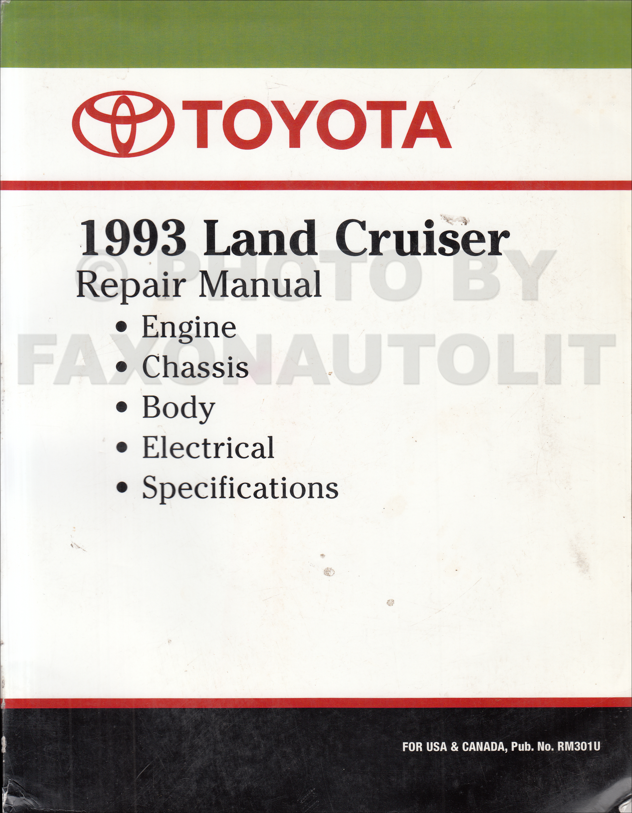1993 Toyota Land Cruiser Repair Manual Original 