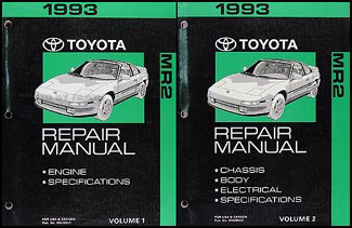 1993 Toyota MR2 Repair Manual Original 2 Volume Set