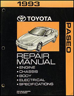 1993 Toyota Paseo Repair Manual Original