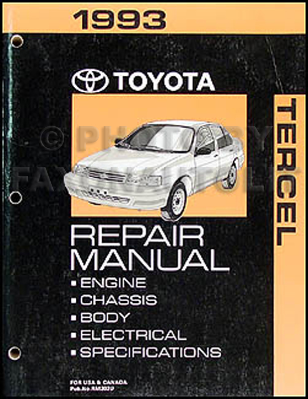 1993 Toyota Tercel Repair Manual Original