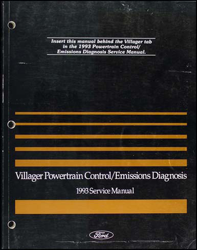 1993 Mercury Villager Engine and Emissions Diagnosis Manual