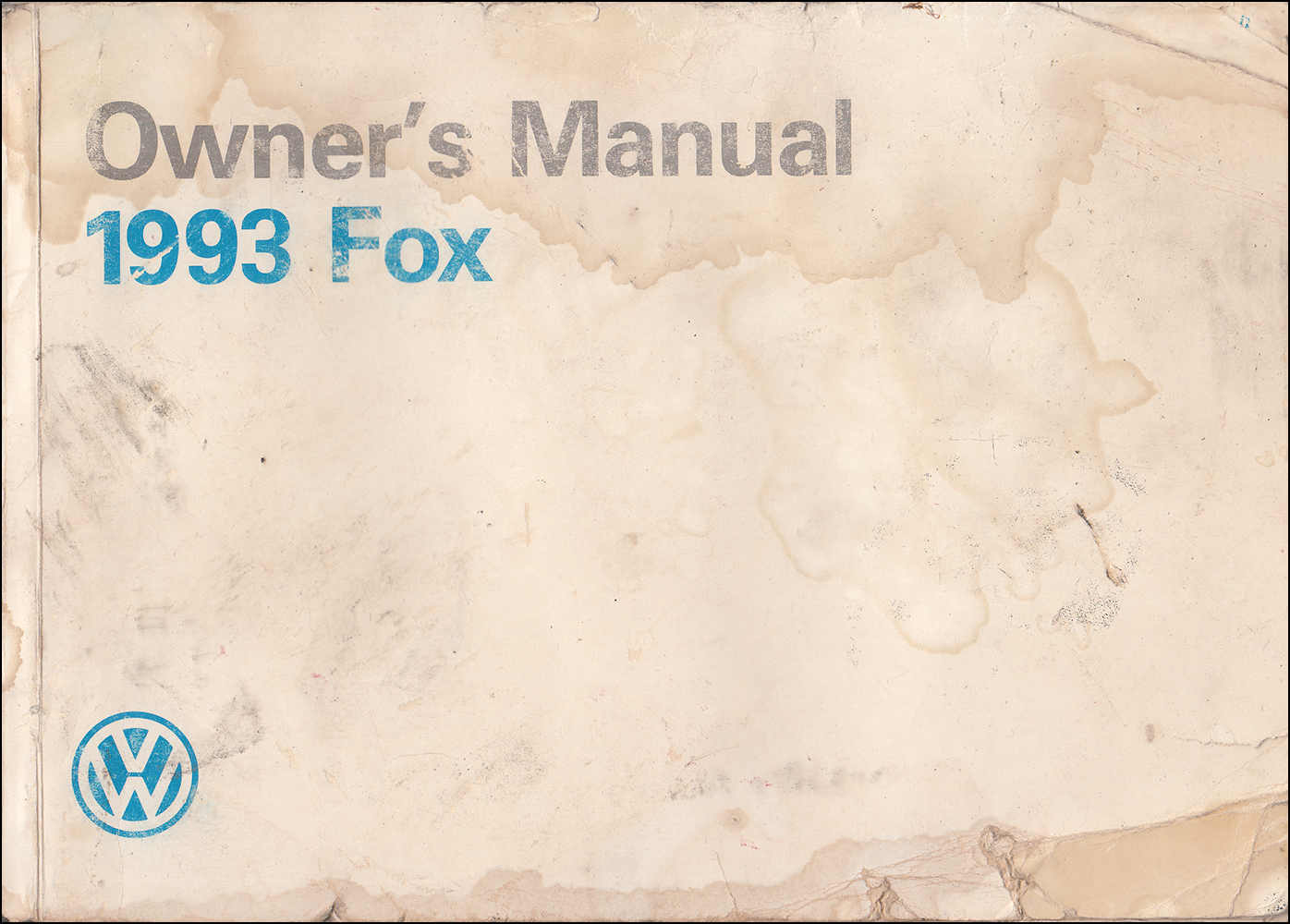 1993 Volkswagen Fox Owner's Manual Original