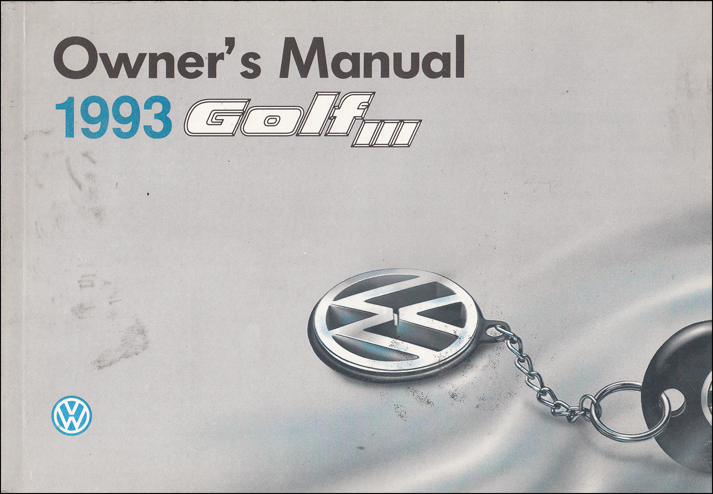1993 Volkswagen Golf Owner's Manual Original