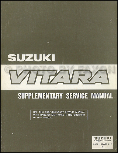 1994-1995 Suzuki Sidekick Repair Manual Supplement Original