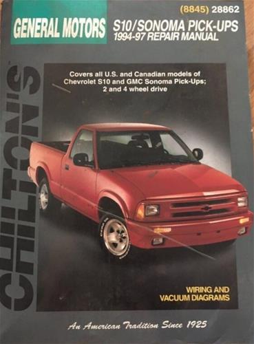 Chilton's Total Car Care Repair Manual Chevrolet S10 GMC Sonoma Pick-Ups 1994-1997